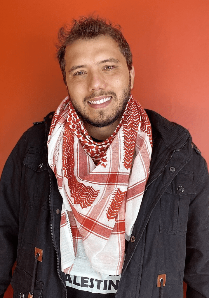 foto com Kefiya palestino